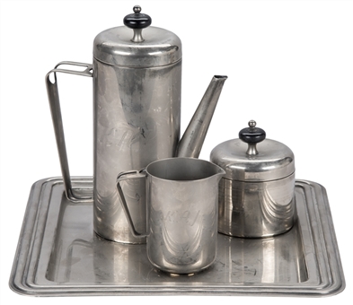 Kareem Abdul-Jabbar Engraved Silver Tea Set - 4 Pieces (Abdul-Jabbar LOA)